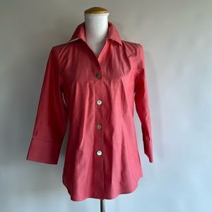 Foxcroft Collection Red Non-Iron Fitted Shirt - sz 6